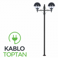 Zerpa Miğfer Armatür 2'li Direk Siyah Z11156